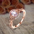 thumbnail image 2 of 1.25 Carat Oval Cut Real Morganite and Man made diamond moissanite Engagement Ring Wedding Ring Jewelry Sterling Silver with 18k Gold Plating, 2 of 6