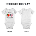 thumbnail image 3 of Portugalian American Flag Two Hearts Baby Romper Bodysuit For Boy Girl (White, 12-18 Months), 3 of 5