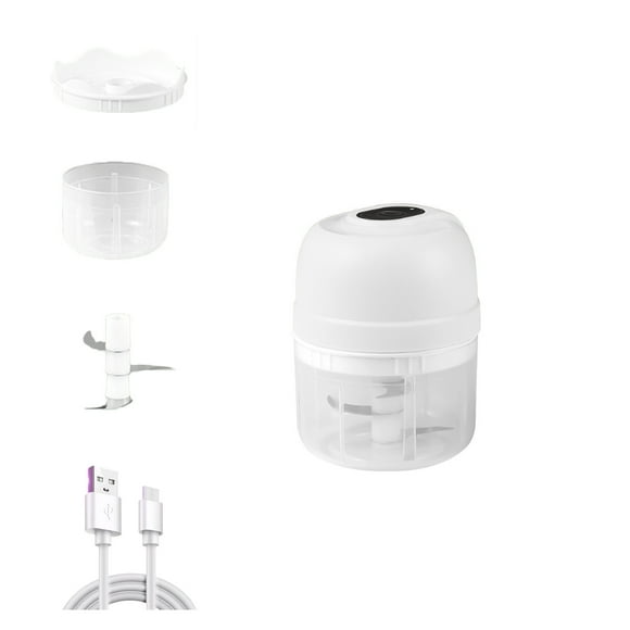 Yhmxh Utensilios de cocina Machacador de ajo, procesador de alimentos doméstico de 250 ml, pequeño, inalámbrico, para verduras, jengibre, chile, frutas, carne, etc. Muebles para cocina