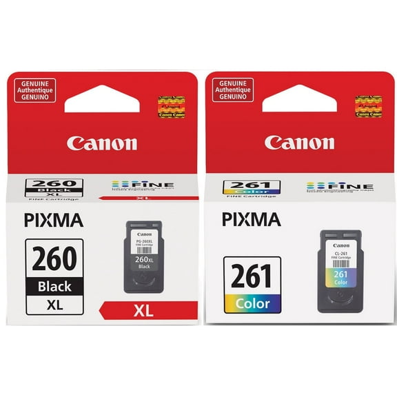 Canon PG-260 XL High Yield Black Ink Cartridge (3706C001)   CL-261 Standard Color Ink Cartridge (3725C001)