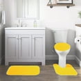 thumbnail image 3 of Gorgeous Home Linen Bathroom Mat Rug 3pc Set,  Shaggy Chenille Rug 19"x 30", Contour Mat 19"x19", and Toilet Lid Cover 19"x19" with Non-Skid Rubber Back Yellow color #6, 3 of 6