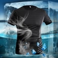 thumbnail image 2 of Xdzjlr Men's Shirt Compression Short Sleeve Athletic Compression Tops Cool Dry Workout Fashion Tshirts for Men,L, 2 of 9