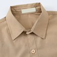 thumbnail image 4 of Emitonse Baby and Toddler Boys Long Sleeve Button Up Plaid Shirt Boys Short Sleeve Dress Shirts Kids Summer School Uniform Button Down Shirt Size for 5-6 Years,Khaki, 4 of 9