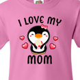 thumbnail image 4 of Inktastic I Love My Mom with Cute Penguin and Hearts Youth T-Shirt, 4 of 5