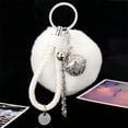 thumbnail image 4 of fastboy Plush Pompom Wristlet Keychain Portable And Elegant Credit Card Puller Easy To Durable Gift Deep purple, 4 of 6