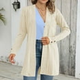 thumbnail image 2 of GigrtiJin Womens Cardigan Long Jacket Long Sleeve Button Solid Color Loose Coats Casual Lightweight Comfy Jackets, 2 of 7