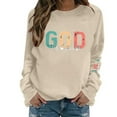 thumbnail image 4 of Uootdi God is Good Sweatshirt Gift for Women Oversized Christian Long Sleeve Shirts Jesus Religious Pullover Bible Verse Inspir ational Tops, 4 of 5