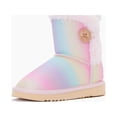 thumbnail image 2 of Weestep Wood Button Warm Shearling Winter Lightweight Snow Boots(3 Little Kid, Rainbow), 2 of 7