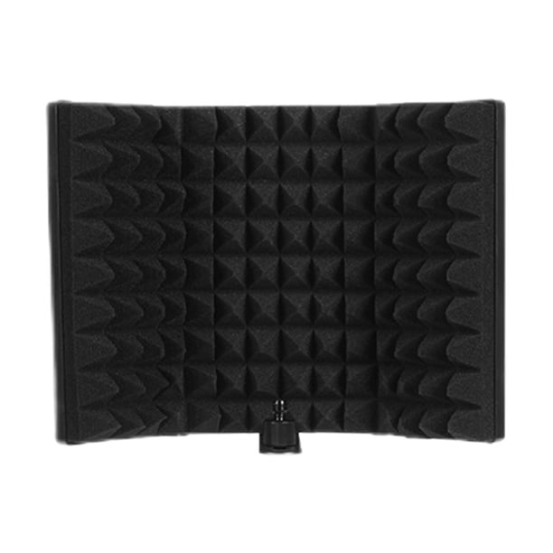 Methold Escudo de aislamiento de micrófono, grabación de espuma absorbente de sonido de micrófono de 3 paneles sin soporte Cables de audio/vídeo sin soporte