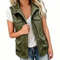 thumbnail image 7 of Admvng Womens Cargo Sleeveless Vest Drawstring Waist Multi Pocket Casual Outdoor Workwear Jacket, 7 of 7