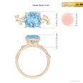 thumbnail image 5 of ANGARA Natural Nature Inspired Cushion 2.7 ct Aquamarine Ring in 14K Rose Gold for Women (Size-9mm) | March Birthstone, Birthday, Anniversary, Jewelry Gift for Women | Natural Aquamarine Ring, 5 of 9