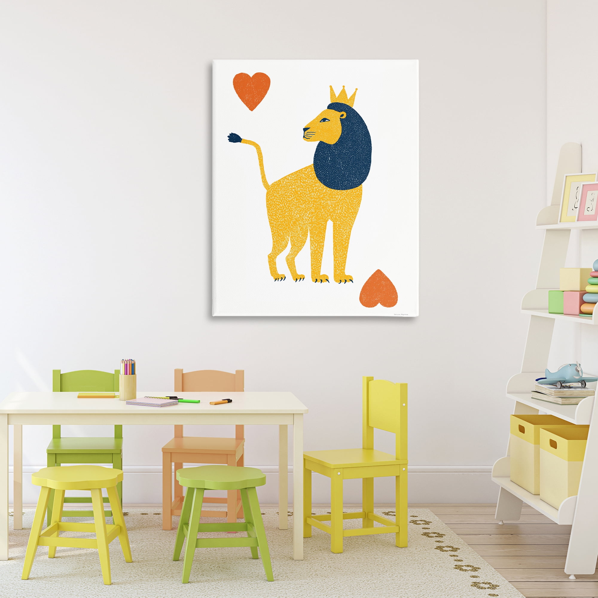 Lion & Hearts Card Canvas Wall Art, design by Svetlana Aleynikova