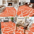 thumbnail image 5 of Orange Geometric Area Rugs 5'x7', Washable Small Throw Rugs for Laundry Room Playroom, Abstract Stripes Modern Simple Indoor Outdoor Rug Non-Slip Low Pile Carpet Runner Reversible Floor Mats, 5 of 8