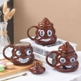 thumbnail image 4 of Aorsher Poop Ceramic Shaped Tea Coffee Mug, Hilarious Novelty Coffee Cup with Lid Spoon, Funny Poop Swirl Design, Funny Home Accessories, Ideal Funny Coffee Mug Gifts for Friends, 4 of 9