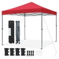 thumbnail image 1 of Songqin 10x10 1-Person Setup Pop Up Canopy Tent, Instant Portable Commercial Canopy Tent, Outdoor Gazebo with 1-Button Push, Wheeled Bag & 4 Sandbags for Home, Party & Outdoor Activities, Red, 1 of 18
