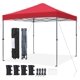 thumbnail image 1 of Songqin 10x10 1-Person Setup Pop Up Canopy Tent, Instant Portable Commercial Canopy Tent, Outdoor Gazebo with 1-Button Push, Wheeled Bag & 4 Sandbags for Home, Party & Outdoor Activities, Red, 1 of 18