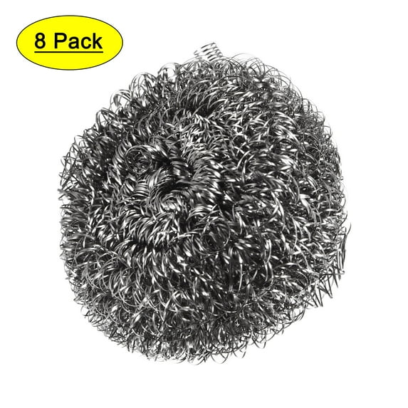 Uxcell Dish Plate Steel Wire Spiral Washing Cleaning Ball 8 Pack