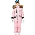 thumbnail image 2 of Toddler Snowsuit Children's Solid Color Thick Down Jacket With A Large Collar Waterproof Snow-proof Outdoor Sports Daily Winter And Warm Ski Set，1-5years, 2 of 4