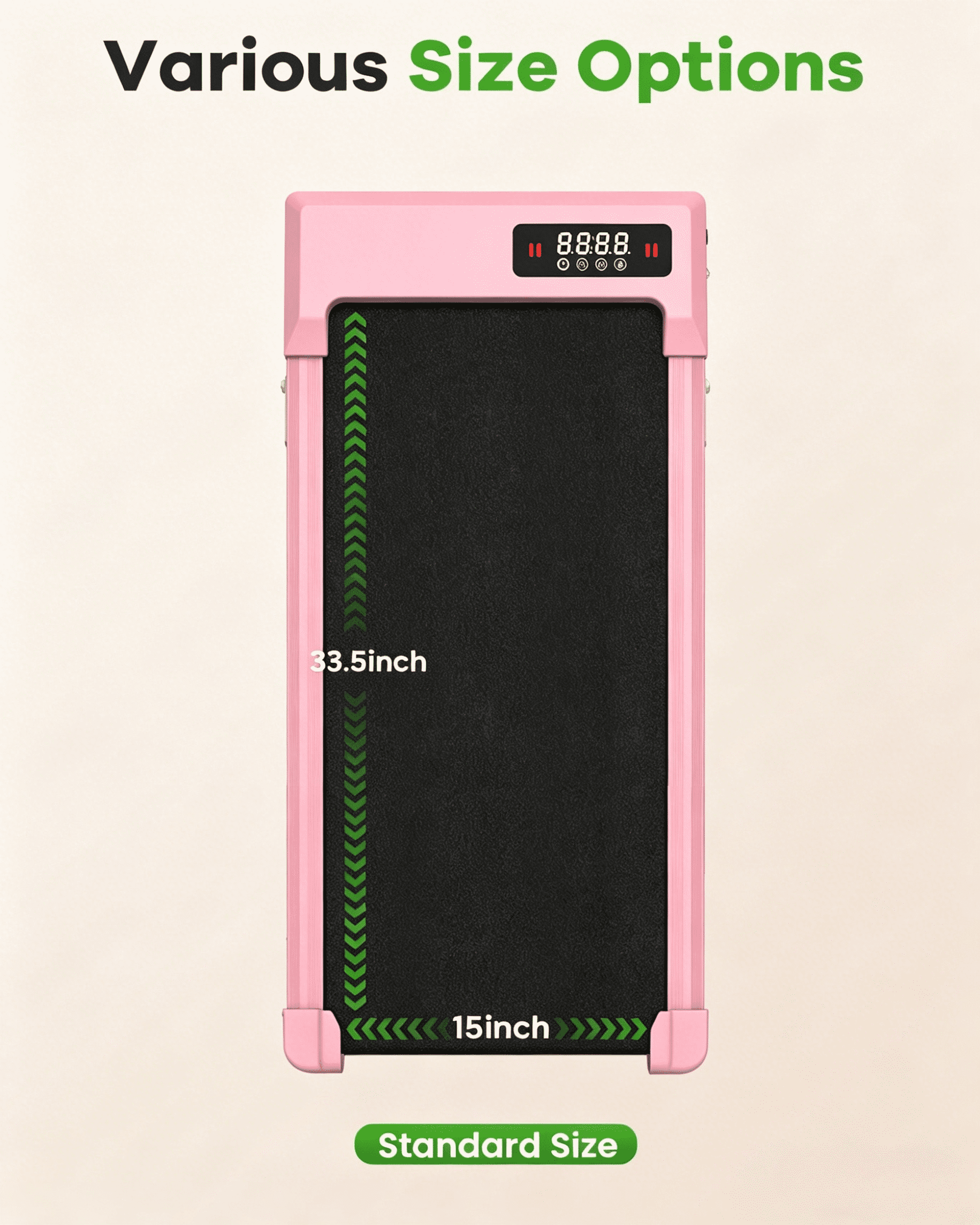 Evitormill  Walking Pad, Under Desk Treadmill, Compact Walking Pad for Home & Office, 2.5HP Quiet Motor, 33.5'' Running Belt, Supports 265 Lbs (Pink)