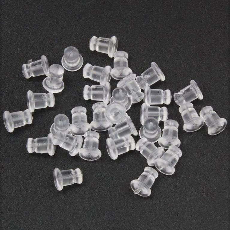  Clear Silicone Earring Backs - 20 Pcs / 10 Pairs Hypoallergenic  Secure Push-Back Earring Stoppers for Stud Earrings