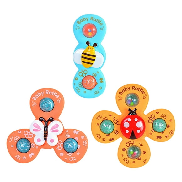 TopLLC Educational Toddler Toys 3PCS Spinning Suction Cup Spinning Baby Bath Toy Interactive Kids Toys for Age 3+