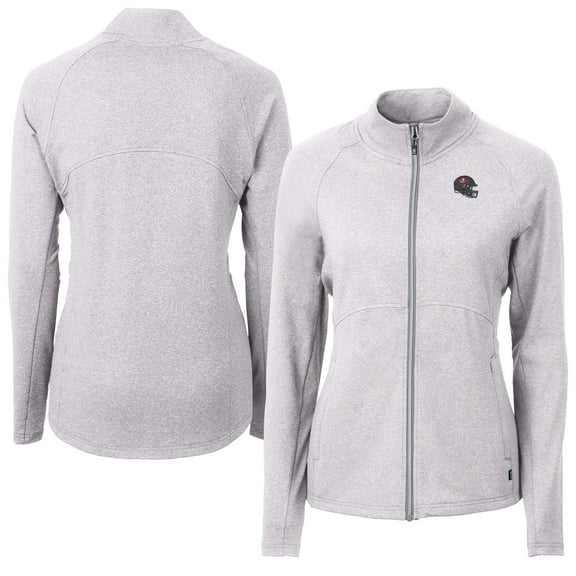 Women's Cutter & Buck Heather Gray Tampa Bay Buccaneers Adapt Eco Knit Heather Full-Zip Jacket