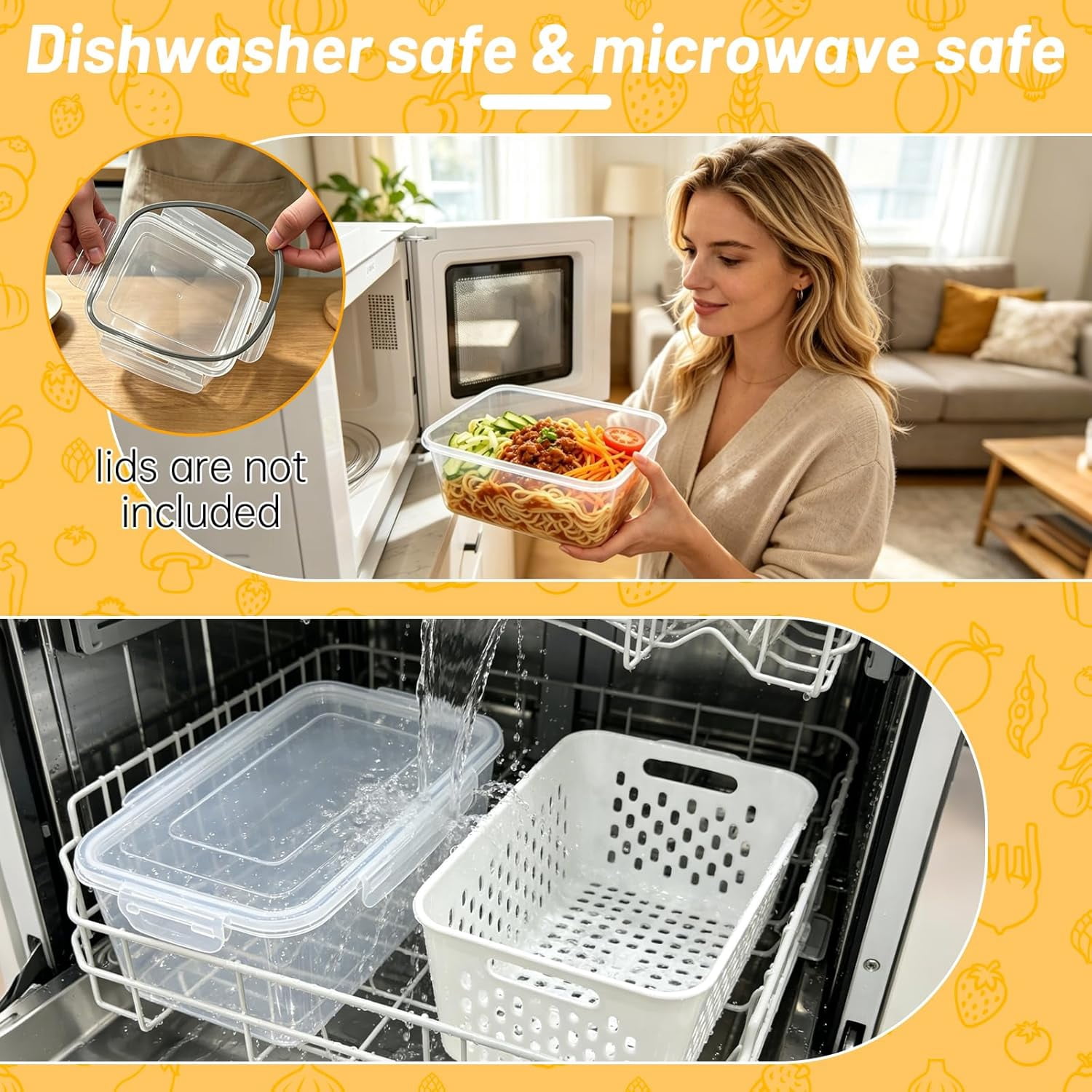 3 PCS Fruit Storage Containers for Fridge, Airtight Produce Storage Containers for Fridge, 4-in-1 Fruit and Vegetable Storage, Berry Keeper, Food-Grade & Easy To Clean Material
