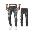 thumbnail image 6 of Lamuusaa Men Slim Fit Ripped Jeans Fashion Wild Denim Pants Spring Autumn Casual Pencil Trousers with Pockets, 6 of 7