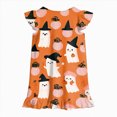 thumbnail image 6 of NOLDARES Girls Nightgowns Kids Pajamas Dress Flutter Sleeve, Halloween Ghost Print,Soft, Nightdress,Sleepwear,Knee Length(N203-Orange), 6 of 7