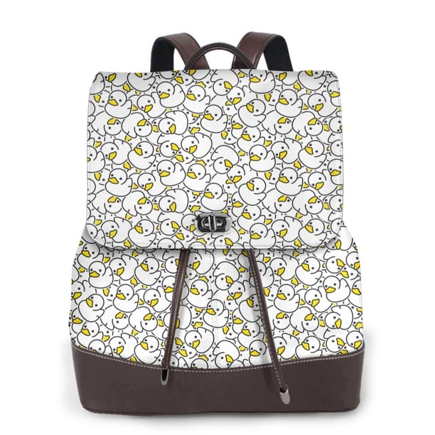 Disketp Ducky Mochila de Cuero para Mujer, Bolso de Espalda Antirrobo con Estilo para Viaje, Trabajo y Uso Diario