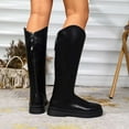 thumbnail image 4 of Knee High Boots Women Chunky Heel Round Toe Tall Boot for Women High Heel Pull Up Long Boots,Color:Black,Size:7.5, 4 of 9