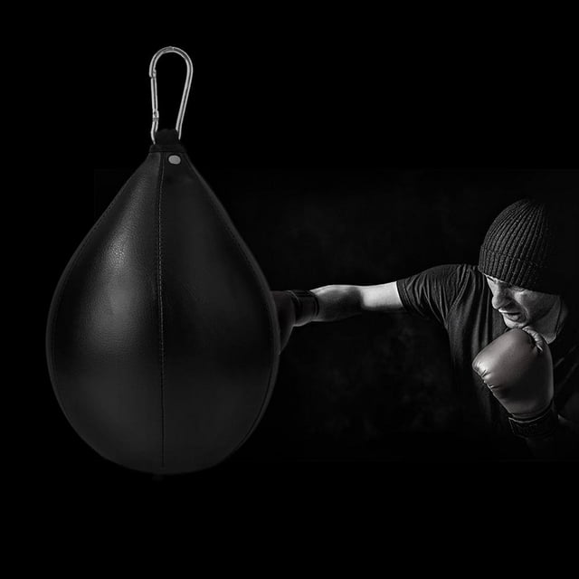 Pear Shape Speed Ball Swivel Boxing Punch Bag Punching Speedball (Black)