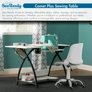 Sew Ready Comet Sewing Table Folding Top Adjustable Platfomr Black/White