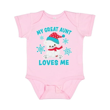 

Inktastic Polar Bear My Great Aunt Loves Me in Santa Hat Gift Baby Boy or Baby Girl Bodysuit