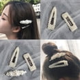 thumbnail image 3 of Pinzas para el cabello con perlas para mujeres y niñas, 4 piezas de lazos/clips/corbatas grandes para cumpleaños, regalos del día de San Valentín, horquillas brillantes, accesorios para el cabello, 3 of 5