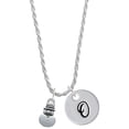 thumbnail image 1 of Delight Jewelry Silvertone Mini 2-D Snowman Silvertone Script Initial Disc - O - Charm Necklace, 20"+3", 1 of 4