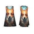 thumbnail image 7 of Picia Cartoon Pattern Corgi Print Women’s Sleeveless Midi Swing Dress – A-Line Pleated Tank Sundress, Comfortable and Flowy T-Shirt Dress, 7 of 7
