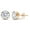 Gold-Tone, variant on Round Bezel Set Cubic Zirconia 10MM Screw Back Earrings Rose Gold-Tone Plated Sterling Silver