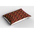thumbnail image 2 of Ambesonne Fruits Pillow Sham 2 Pack, Cherry Apple Orange Peach, 26"x20", Dark Fuchsia Multicolor, 2 of 3