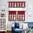 thumbnail image 4 of Kitchen Gnome Cute Chef Gourmet Pot Curtain Tier and Valance Set 3 Piece, Red Black Plaid 3-inch Rod Pocket Window Tier Curtains Valance for Kitchen Living Room, 4 of 9