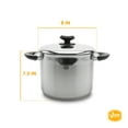 thumbnail image 5 of YBM Home Professional Chef’s 18/10 Stainless Steel Stock Pot Covered Tri-Ply Capsule Base With Bakelite Handle, Terrific Mirror Silver, Induction Compatible, 7 Quart - Black, 5 of 7