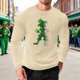 thumbnail image 1 of TaTaai Men's St. Patrick's Day Printed Round-Neck Top, Long-Sleeve Casual Loose Elastic T-shirt, Soft Fabric for Daily Outdoor Casual Wear Gift, 1 of 5
