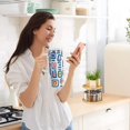 thumbnail image 5 of Yayeee 30oz Double-Wall Insulated Stainless Steel Tumbler with Handle Bottle, Blue Retro Pattern, 5 of 8