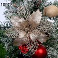 thumbnail image 2 of 10Pcs Christmas Glitter Artificial Poinsettia Flowers Xmas Poinsettia Artificial Wedding Flowers Decorations Xmas Tree Ornaments for Party Favors, 4.4inch, 2 of 8