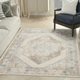thumbnail image 4 of Nourison Astra Machine Washable 5'3" x 7' Ivory Blue Vintage Indoor Rug, 4 of 10