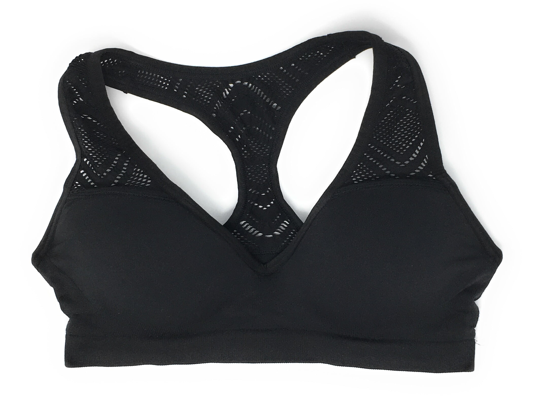 Victoria Secret ALLEGRO Solid Black Strappy Sports Bra Medium Support 32B  $44.95