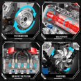 thumbnail image 3 of Kit de maquetas de motor Mould King 10171 V8 con motor 487 piezas, 3 of 6