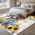 thumbnail image 4 of 8'x10' Area Rugs, Spring Dog Indoor Outdoor Area Rug for Living Room Bedroom, Sunflower Daisy Botanical Watercolor Washable Bathroom Rugs Kitchen Floor Carpet Mats Home Decor Aesthetic, 4 of 8