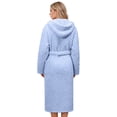 thumbnail image 5 of Soyumi Cozy Fleece Robes for Women - Long Plush Bathrobe Plus Size, Warm Winter Shawl Collar Home CloThes, Soft Sleepwear, House Coat and Loungewear, Sky Blue, 5 of 7
