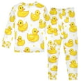 thumbnail image 2 of FORMRS Long Sleeve Top and Pants Pajama Set for Niños 2-Piece Sleepwear, Sizes 18M-8Y, Yellow Rubber Ducks, 2 of 6